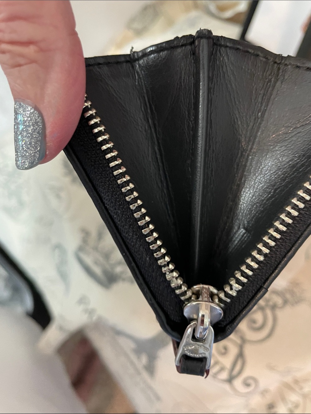 Coach Black and Gray Signature Zip Wallet - Picture 16 of 16